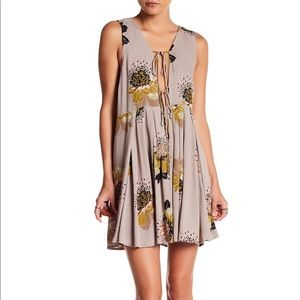 Free People Sleeveless Front Tie Print Dress